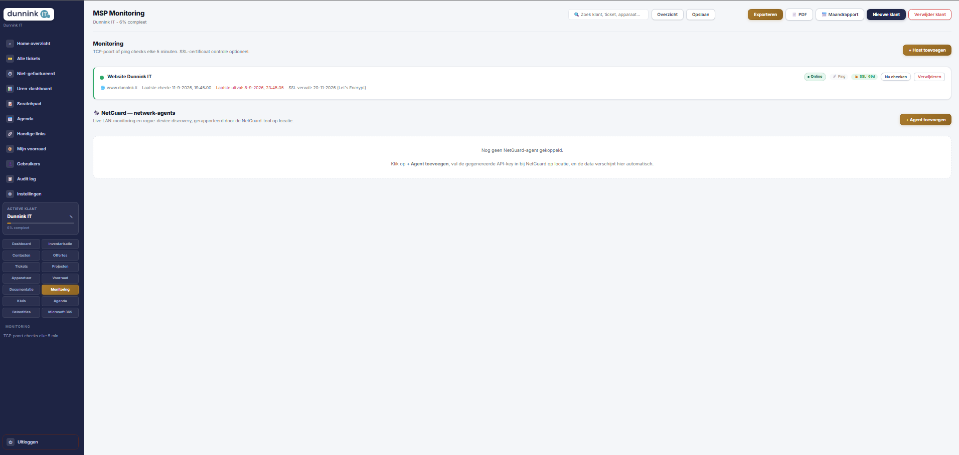 Monitoring en NetGuard-agents
